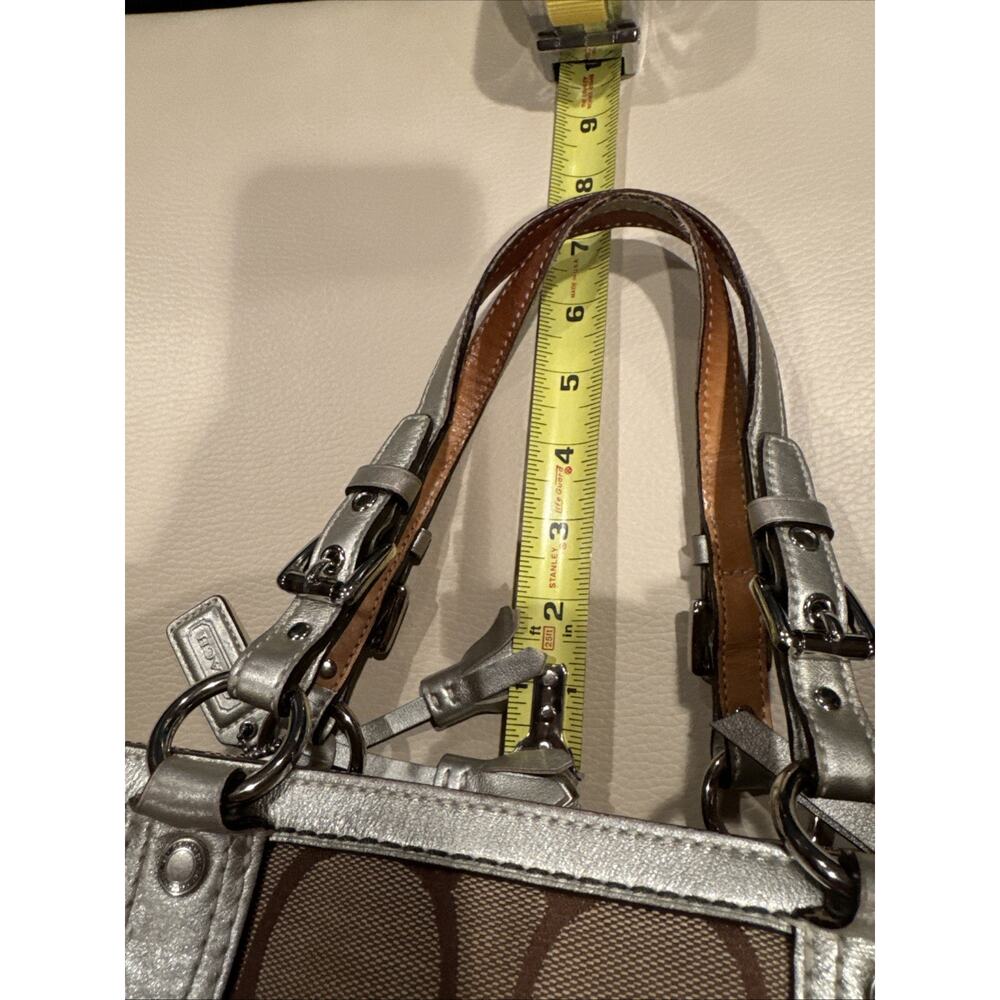 Vintage Coach Gallery East West Tote Bag In The Signature Canvas Leather Trim - Picture 12 of 16